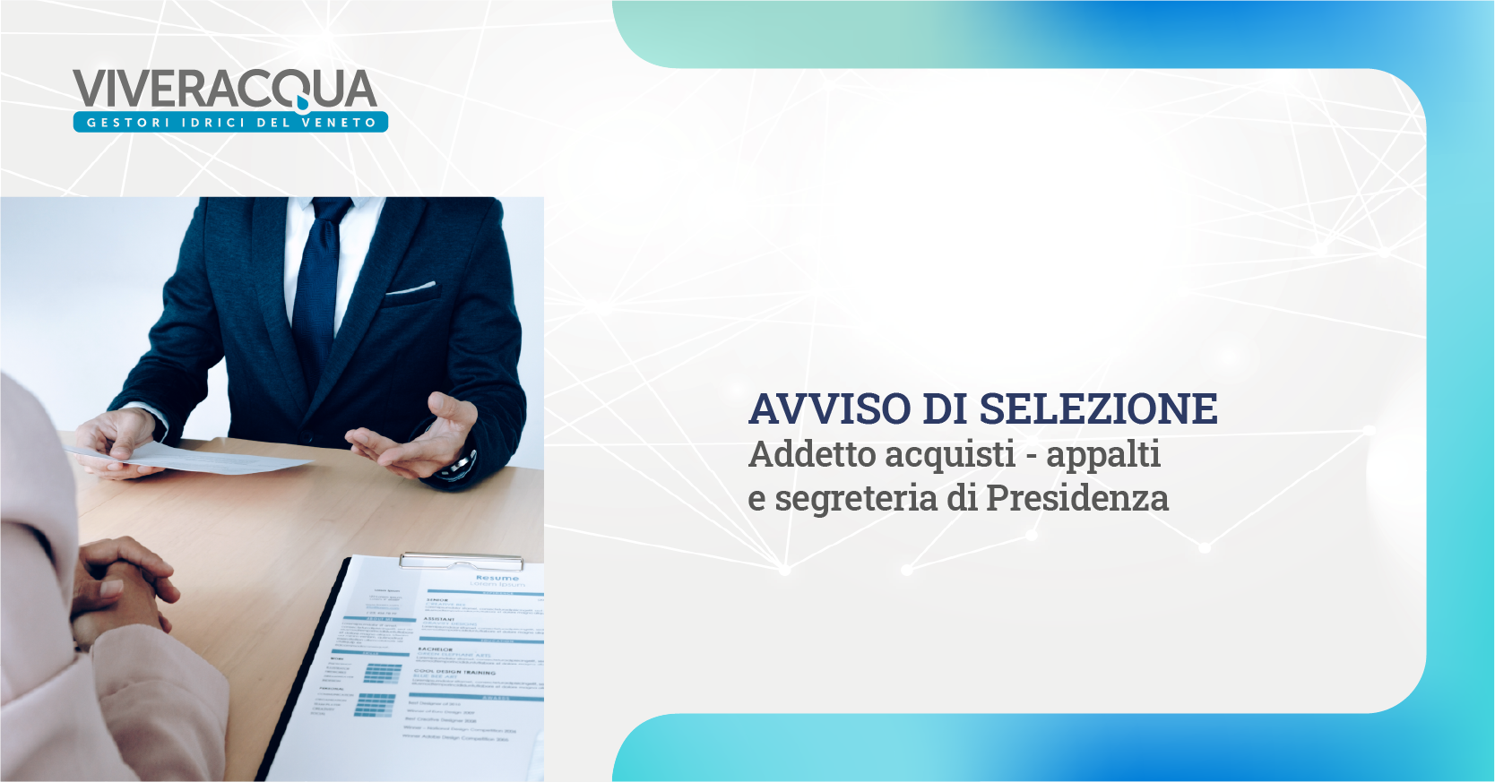 Selezione per addetto acquisti, appalti e segreteria di Presidenza