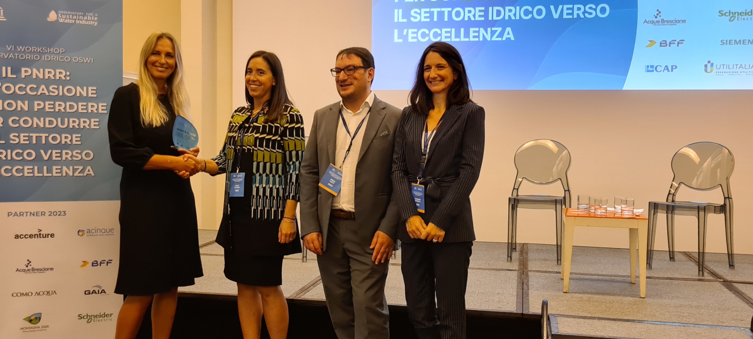 Monica Manto, Presidente di Viveracqua, vince il premio “Manager Servizio idrico”